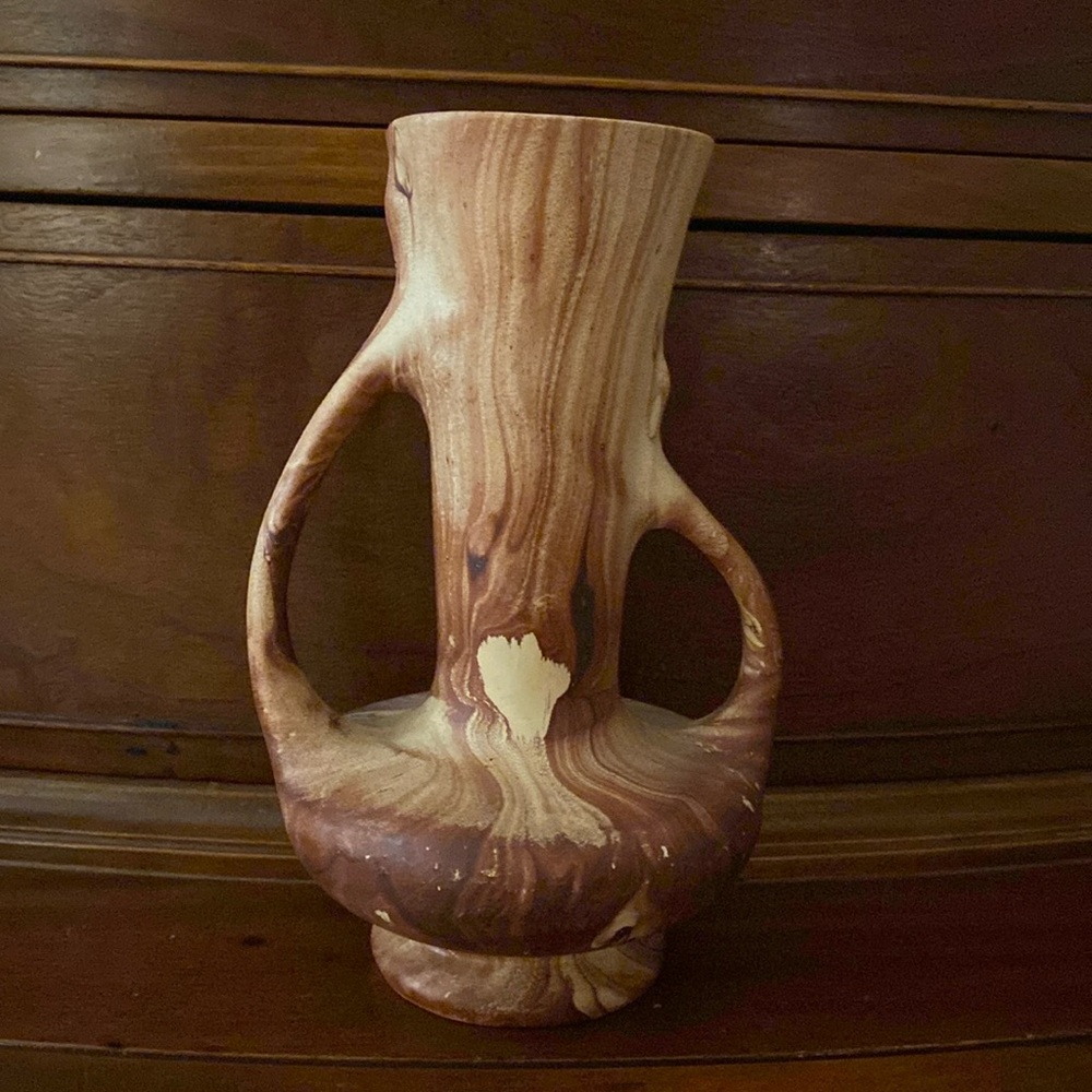 Vintage Rocky Mountain pottery double handle vase